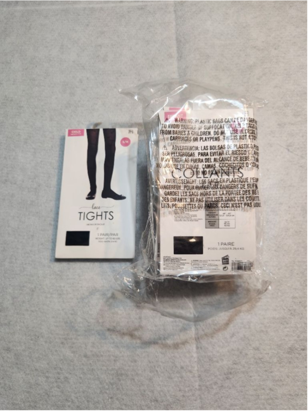 6 Packs of Girls Unbranded Lace Tights, NIB, Black, Small/Medium up to 95lbs